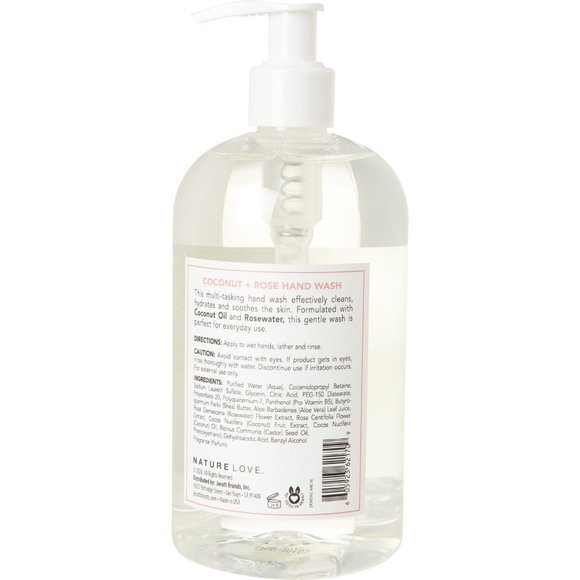 Nature Love Coconut and Rose Hand Wash - 2 x 16 oz - Picture 3 of 6